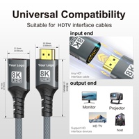 Extension HDTV 8K 4K, câble d'extension HDTV 2.1 4K30Hz/ 60Hz/ 120Hz, adaptateur HDTV ultra haute vitesse mâle vers femelle