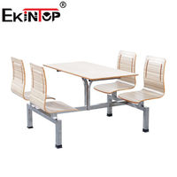 Ekintop Chaises en bois Table à manger industrielle Ensembles table et chaises de restaurant Mobilier de cantine Table et chaises de restauration rapide