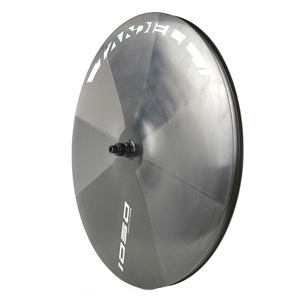 Bộ vành xe đạp đường trường 700C, đua thử thời gian, đường đua TT, phanh đĩa, toàn bộ bằng sợi carbon, vành trước 3 nan hoa kiểu sóng, vành sau phanh đĩa - Product Image 2