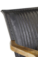 Chaise de salle à manger en cuir noir avec mobilier de bureau et de salon simple en bois massif de style moderne pour hôtel et restaurant à la maison