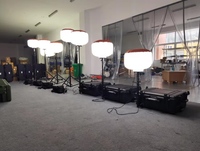 Ballon lumineux LED gonflable commercial, sur mesure, alimenté par courant alternatif/continu, portable, avec valise