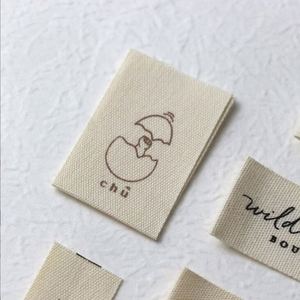Garment Accessories Black Woven Printed <b>Label</b> Customize Logo Fabric <b>Maker</b> Printing <b>Label</b> for Clothing - Product Image 2