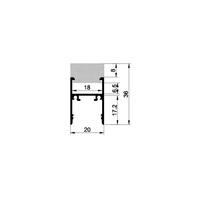 Profil LED en aluminium en forme de H argenté Yd-3620 Ofly avec couvercle de diffuseur à régression laiteuse en PC monté en surface 36*20mm avec couvercle en PMMA