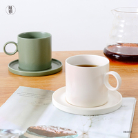 Ensemble de tasses de café en céramique, vert et blanc, fait à la main, Cappuccino Mocha, en céramique, pour le thé, l'après-midi, 6 pièces