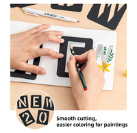 42 pochoirs en plastique à motifs de chiffres noirs, réutilisables, creux, en PP, pour la peinture murale DIY