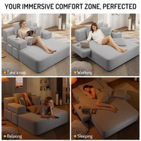 Fauteuil lounge M, canapé-lit surdimensionné rembourré pour intérieur, sectionnel moderne en velours côtelé moelleux pour appartement et salon