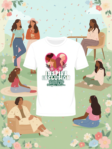 T-Shirt Casual da Donna Inspire Inclusion con Collo Tondo in Tessuto di Poliestere Lavorato a Maglia con Motivo Alfabetico per la Giornata Internazionale della Donna Vestibilità Regolare - Product Image 2