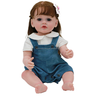 22 Zoll handgemachte lebensechte wieder geborene Baby puppen süßes Gesicht echte Baby kinder Geburtstag