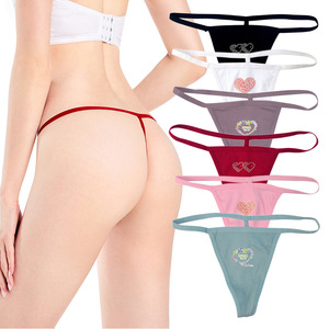 Slip Sexy <span class=keywords><strong>a</strong></span> Vita Bassa, Bikini con <span class=keywords><strong>Perizoma</strong></span>, Intimo Femminile in Cotone per Ragazze - Product Image 1