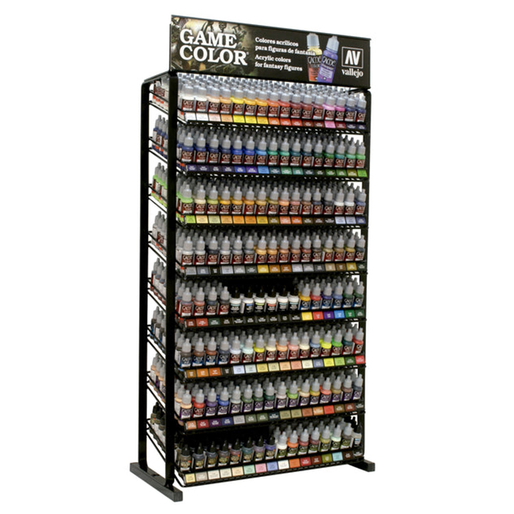 Apache AVEX108 Double Sided Color Range Powder Coated for Metal Paint Pot Display Stand with Casters — view 5