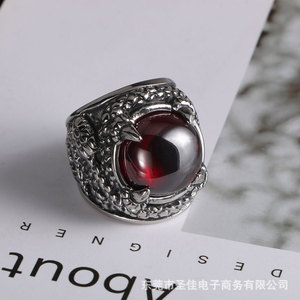 Bague griffe de dragon pour homme, sertie de zircon rouge et noir, bijoux de fête à pointes SA757 - Product Image 3