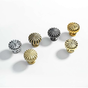 Nordische minimalistische Kürbisform-Messinggriffe, Einloch-Luxusknöpfe, mehrfarbige Küchen-/Schubladen-/Türgriffe, langlebig - Product Image 2