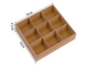 Boîte de rangement en bois écologique, durable, multi-compartiments, moderne, simple, personnalisable, organisateur de bureau, porte-accessoires, porte-objets divers