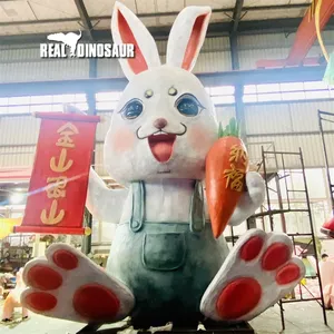 Theme park animal decoration artificial animatronic robot rabbit model