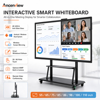 Tableau blanc interactif LCD intelligent de 85 pouces avec système d'exploitation Android, 4K UHD, 20 points tactiles, 4 Go/8 Go de RAM, 128 Go pour l'éducation et les entreprises