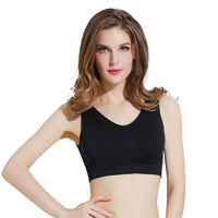Soutien-gorge de sport confortable en nylon avec coussinets de poitrine, sans armatures, grande taille 4XL, style gilet, double couche, non convertible pour femme