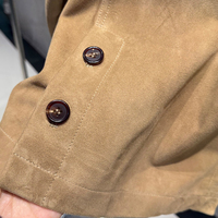 Veste surdimensionnée en cuir suédé véritable pour femmes, manteau décontracté à fermeture éclair en peau de mouton véritable, vêtements d'extérieur en suédé véritable pour le printemps et l'automne