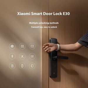 Serrure de porte intelligente originale Mi E30 CN AI avec empreinte digitale, 9 modes de déverrouillage, écran interne HD de 3,5 pouces, 160 °   Objectif grand angle œil de chat - Product Image 5