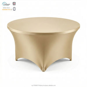 Housse de table rectangulaire extensible en spandex blanc épais 300 GSM de 6 pieds pour mariage, imperméable et écologique, pour usage extérieur moderne - Product Image 1