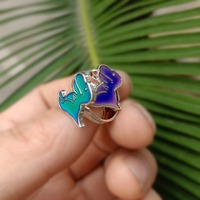 Bague Dinosaure Cartoon pour Enfants, Bague Amusante et Mignonne en Forme d'Animal, Bague Changeante de Couleur Sensible à la Température, Bague d'Humeur pour Enfants, Cadeau