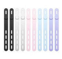 Attaches-câbles en silicone réutilisables, haute élasticité, organisateurs de cordons détachables, pour câbles électriques, chargeurs de téléphone, écouteurs