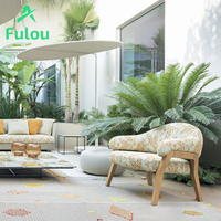 Fauteuil de jardin moderne en teck léger avec coussin en mousse imperméable pour villa, balcon, salon