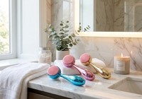 Panier-cadeau spa pour femmes, ensemble de soins de beauté 7 pièces avec bombe de bain, brosse pour le visage, outils de manucure, accessoires pour cheveux et boîte cadeau