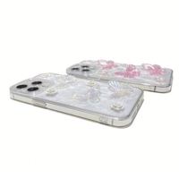 Coque de téléphone transparente avec nœud papillon perlé et papillon pour iPhone 18 16 15 17 14 13 12 Pro XS Max XR, protection d'objectif scintillante et antichoc