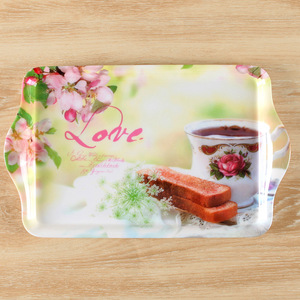 Hoa Mô Hình Hình Chữ Nhật Bến Cảng Tấm <span class=keywords><strong>Melamine</strong></span> Bán Buôn Hai Tai Bữa Ăn Tối Tấm Khay Món Ăn Cho Nhà Bếp Trái Cây Trà Cup - Product Image 3