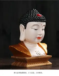 Figura de Buda Feng Shui de alta calidad, ornamento de Tathagata, buha, sala de estar, porche, decoración, colores, Cabeza de Buda de cerámica, 2021