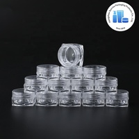 Pots en plastique PS 5g pour crème, avec couvercle à vis, faible MOQ, couleur personnalisée, impression sérigraphique, forme ronde/carrée