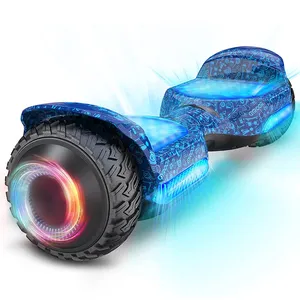 Giroor Skuter Hoverboard Elektrik Pintar Swaimbang, dengan Speaker Nirkabel Bawaan, Lampu LED dan Lampu Samping untuk Anak-anak dan Dewasa