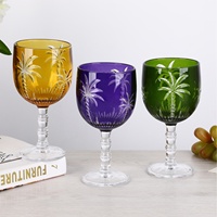 Gobelets en Verre Motif Cocotier RXCG03 Style Européen et Américain, Capacité 101-200ml, Vente en Gros Fabricant pour Restaurants et Usage Domestique