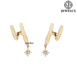 Jewelux Natural VVS Diamond <b>Stud</b> Earrings 925 Sterling <b>Silver</b> Rhodium Plated IGI Certified Elegant Wedding Party Jewelry - Product Image 4