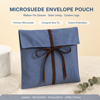 Sacs de protection plats en suède brodés sur mesure, grands, à rabat, en forme d'enveloppe, en velours, pour cadeaux, vêtements, accessoires capillaires, sacs à main et emballages