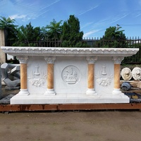 Piliers d'ange en marbre naturel sculpté à la main sur mesure pour église catholique, table d'autel avec piliers pour la prière