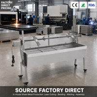 Rôtissoire Électrique Certifiée CE 88cm en Acier Inoxydable à Rotation Automatique pour Barbecue au Charbon de Bois, Agneau Entier, Cochon, Grill d'Extérieur