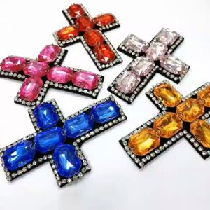 Spot perlé strass croix broderie <span class=keywords><strong>tissu</strong></span> bricolage vêtements chaussures chapeaux accessoires décoratifs patch à la main cousu pâte - Product Image 2