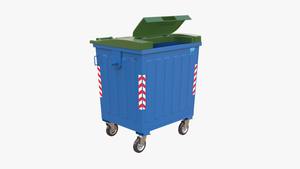 Contenedor de Basura de Plástico HDPE Galvanizado de Diseño Nuevo para Exteriores, Marca BDB, Modelo Ecológico BDB.121100-P, 770/1100 Litros - Product Image 3