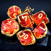 Superbe jeu de dés RPG polyédriques géode rouge, dés DND uniques en résine faits à la main pour donjons et dragons, jeux de société et Role-G3
