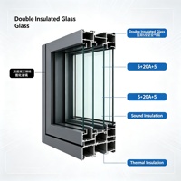 Fenêtre à battant en aluminium minimaliste moderne, étanche à l'air et à l'eau, avec vitrage isolant pour la rénovation résidentielle