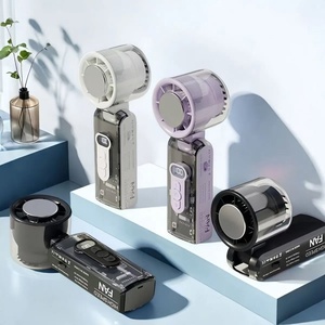 <span class=keywords><strong>Ventilateur</strong></span> portable d'été transparent <span class=keywords><strong>avec</strong></span> affichage numérique, pliable, pour voyage en extérieur, <span class=keywords><strong>avec</strong></span> fonction de refroidissement par <span class=keywords><strong>glace</strong></span> et éclairage intégré - Product Image 5