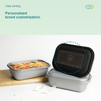 Boîte à lunch carrée jetable de 1350 ml en PP de qualité alimentaire avec joint inviolable, boîte à emporter avec couvercle Teguan