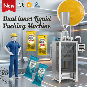 Machine d'emballage automatique multi-voies pour sachets de 10g et 15g, pour sauce <span class=keywords><strong>tartare</strong></span>, miel, moutarde, sauce poisson, en sachets stick à 2 voies - Product Image 1