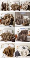 Lot de 2 housses de coussin texturées en fausse fourrure de renard, douces et moelleuses, tricotées, 18x18 pouces, anti-rides, style célébrités, pour décoration intérieure moderne