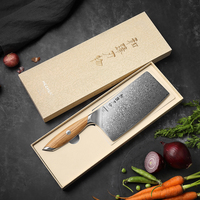 HEZHEN Nouveau couteau de cuisine chinois tranchant 73 couches de poudre d'acier damas manche en bois d'olivier