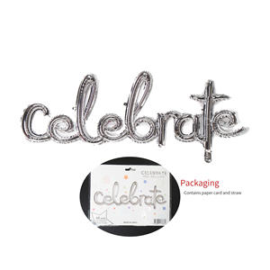Letra minúscula de aluminio Celebrar Globo de papel de aluminio Cursiva Escritura a mano Alfabeto Globo para decoración de fiesta Celebración - Product Image 4
