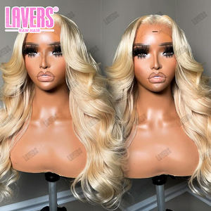 250 densidad 13X6 HD peluca Frontal de encaje, 100% pelucas de pelo crudo sin procesar cutículas alineadas, pelucas rubias europeas 613 prearrancadas - Product Image 3