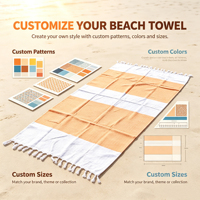 Eco-Friendly Custom 100% Cotton Quick-drying Sand Free Multi-functional Striped Turkish Beach Bath Towels with Fringes