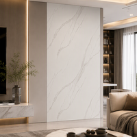 Papan Marmer PVC UV Motif Emas Putih Tahan Air Anti Gores Panel Dinding Marmer Buatan untuk Kamar Mandi Dapur Latar Belakang TV